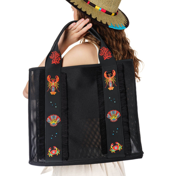 La Superba Black Beach Bag